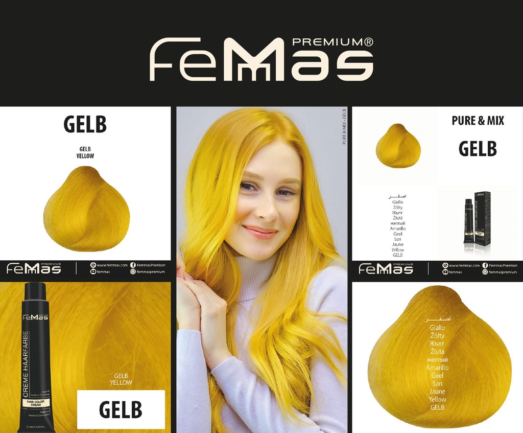 FemMas Haarfarbe Pure & Mix (Gelb) 100ml