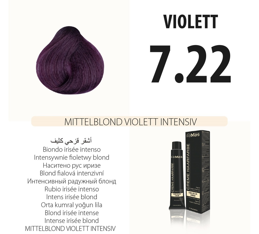 FemMas (7.22) Tinta per capelli Biondo medio Violet Intensıv 100ml