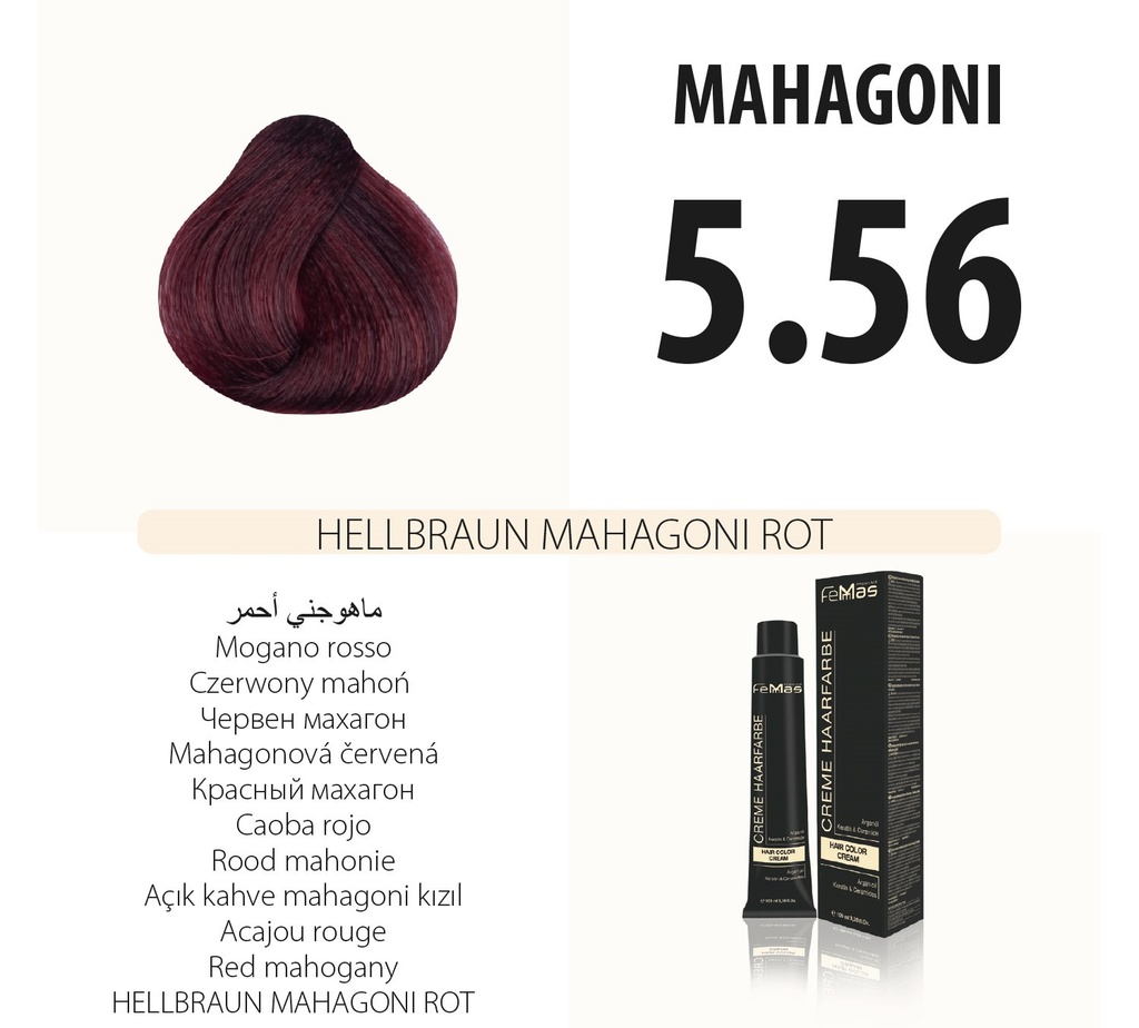 FemMas  (5.56) Haarfarbe Hellbraun Mahagonı Rot  100ml