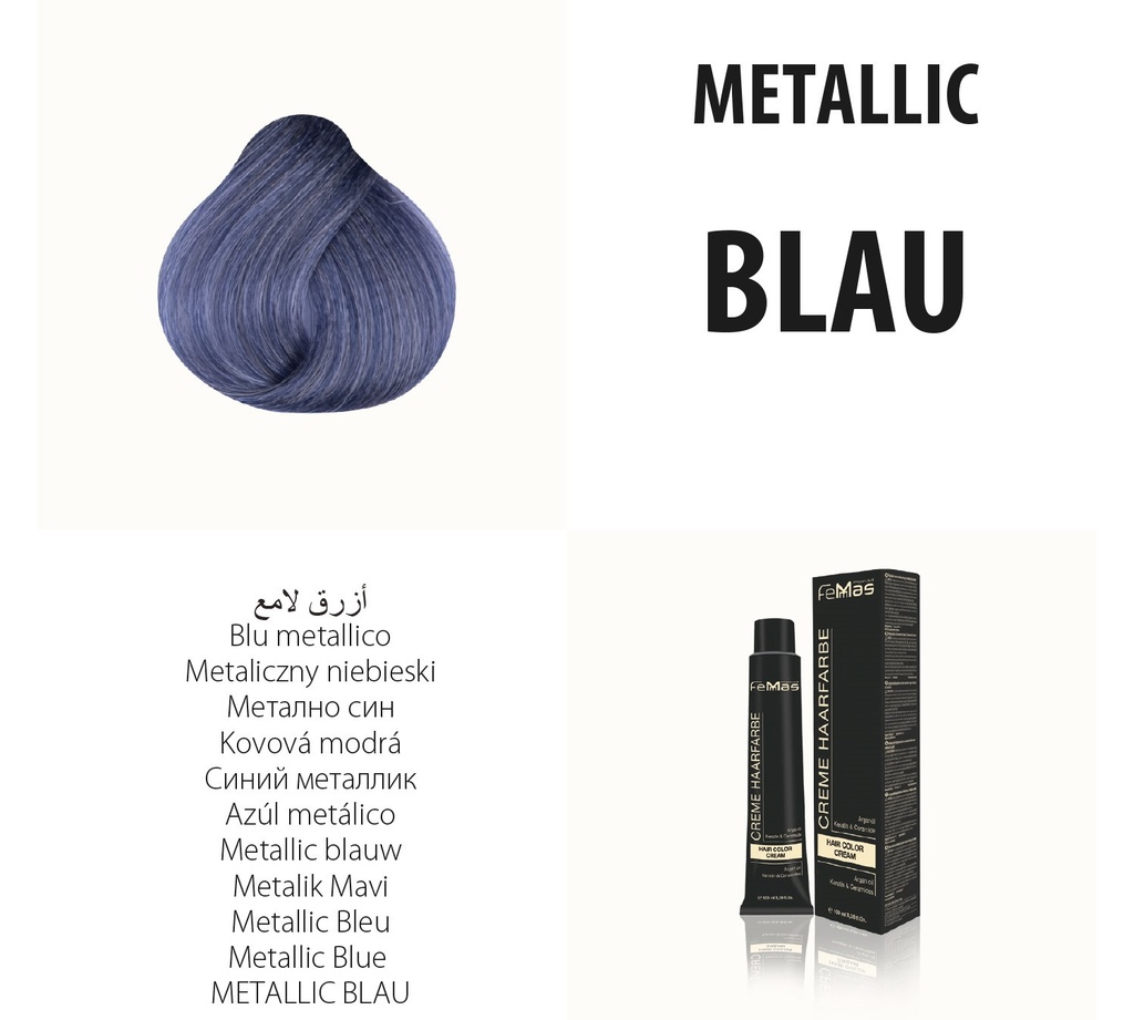 FemMas (Bleu) Coloration des Cheveux Metallıc 100ml
