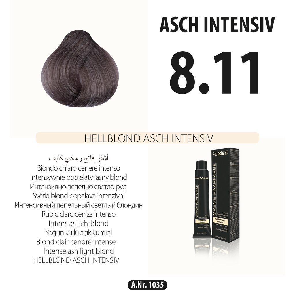 FemMas (8.11) Haarfarbe Hellblond Asch Intensiv 100ml