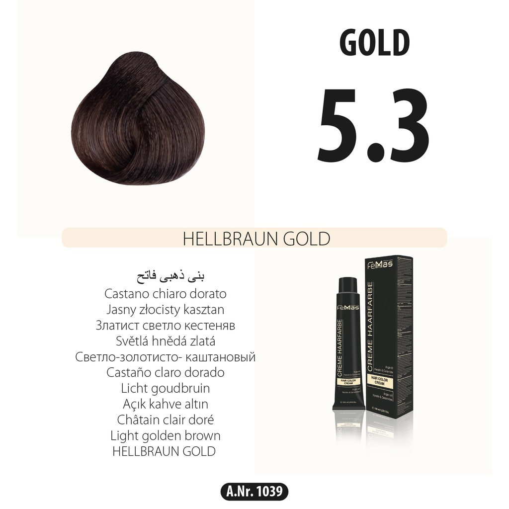 FemMas (5.3) Hair Color Light Brown Gold 100ml