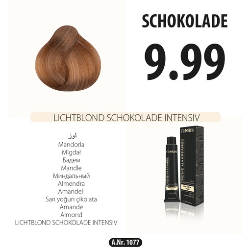 [Fem1077-] FemMas (9.99) Coloration Cheveux Blond Clair Chocolat Intense 100ml