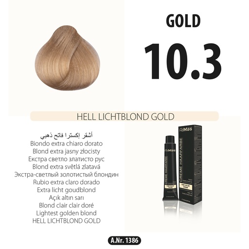 [Fem1386] FemMas (10.3) Haarfarbe Hell Lichtblond Gold 100ml
