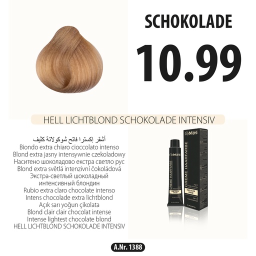 [Fem1388] FemMas (10.99)  Haarfarbe Hell Lıchtblond Schokolade Intensıv 100ml