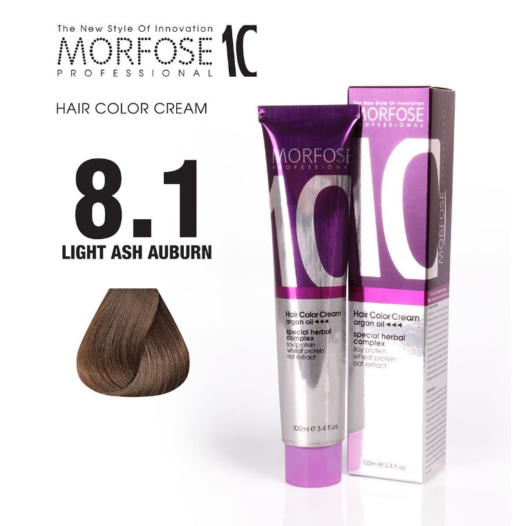 Morfose 10 (8.1) Hair Color Light Ash Auburn 100ml