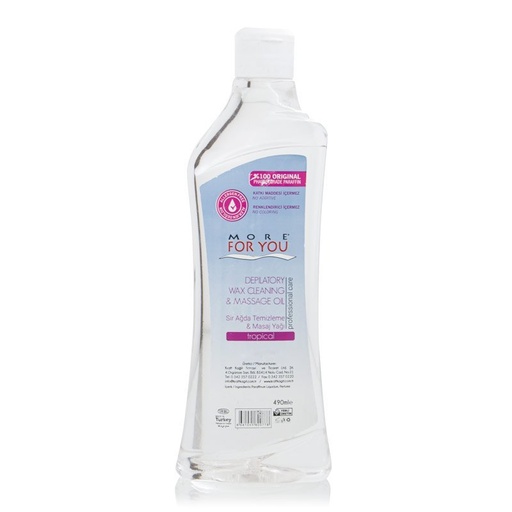 [MFY:98] More For You Depilatory Wax Cleaning & Massage Oil 490ml Tropical