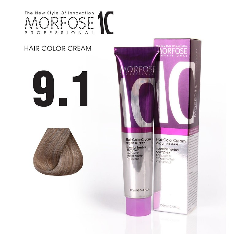 Morfose 10 (9.1) Coloration Cheveux Blond Extra Clair Cendré 100 ml
