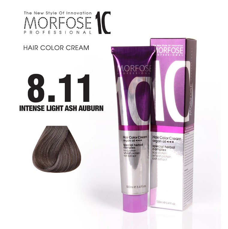 Morfose 10 (8.11) Hair Color Light Ash Auburn 100ml