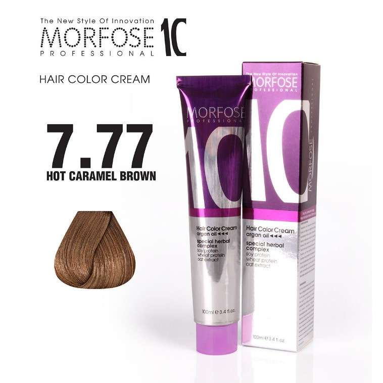 Morfose 10 (7.77) Hair Color Hot Caramel Brown 100ml