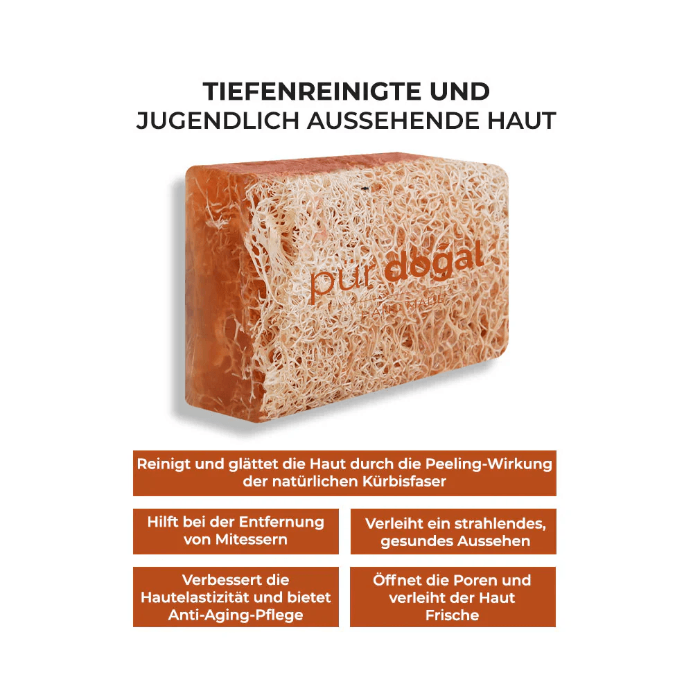 Pür Doğal 100% Natürliche Kürbisfaser Seife mit Argan Öl 130gr