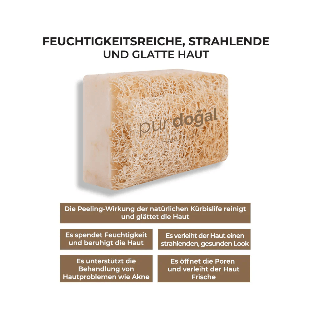 Pür Doğal 100% Natürliche Kürbisfaser Seife mit Ziegenmilch 130gr