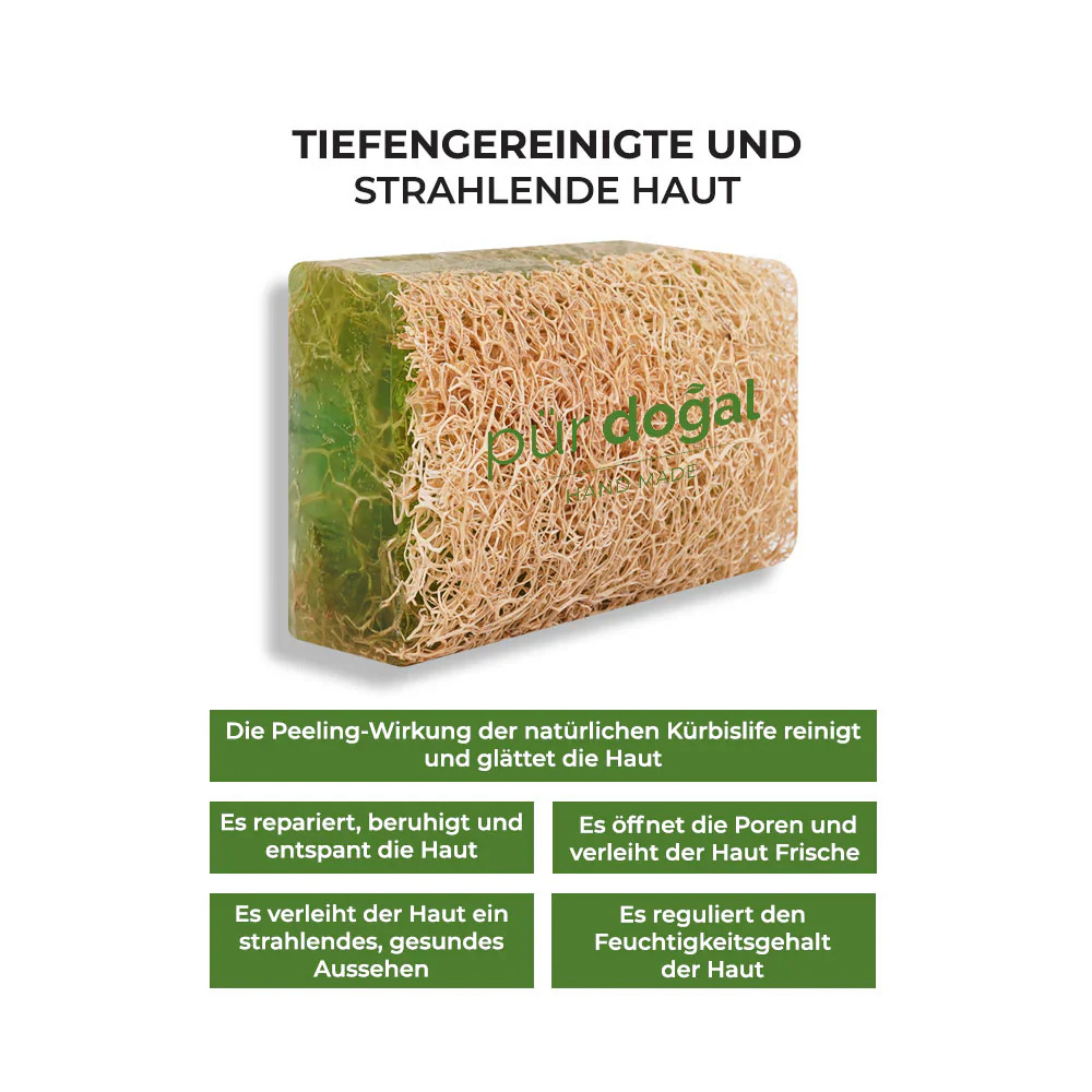 Pür Doğal 100% Natürliche Kürbisfaser Seife mit Aloe Vera 130gr