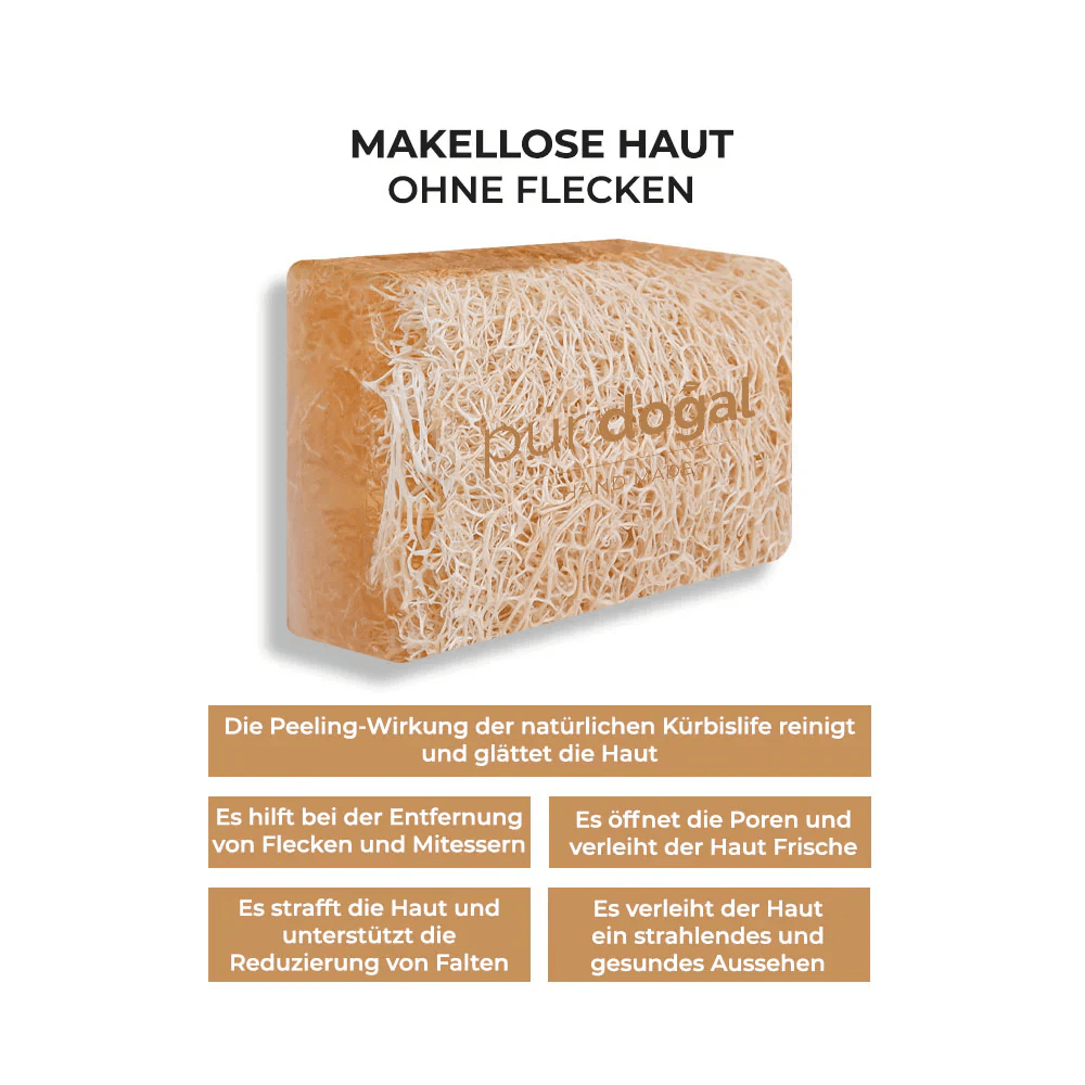 Pür Doğal 100% Natürliche Kürbisfaser Seife mit Reisenextrakt 130gr