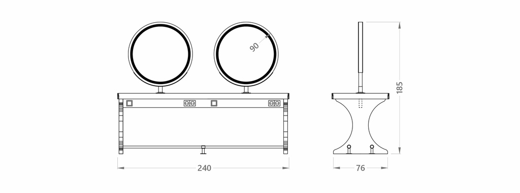 Woody Circle Double Island Mdf