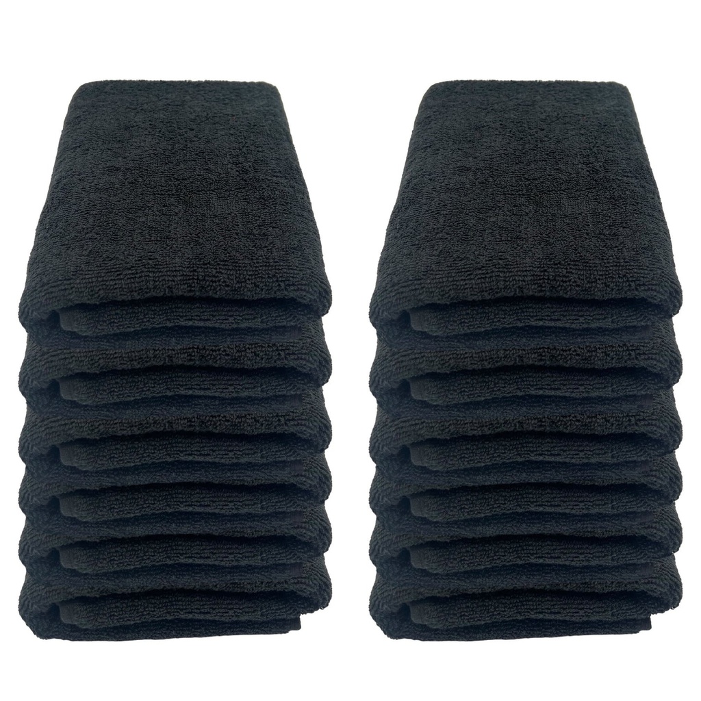 Bate  Microfibre Face Towel 35x35cm Schwarz 12pcs
