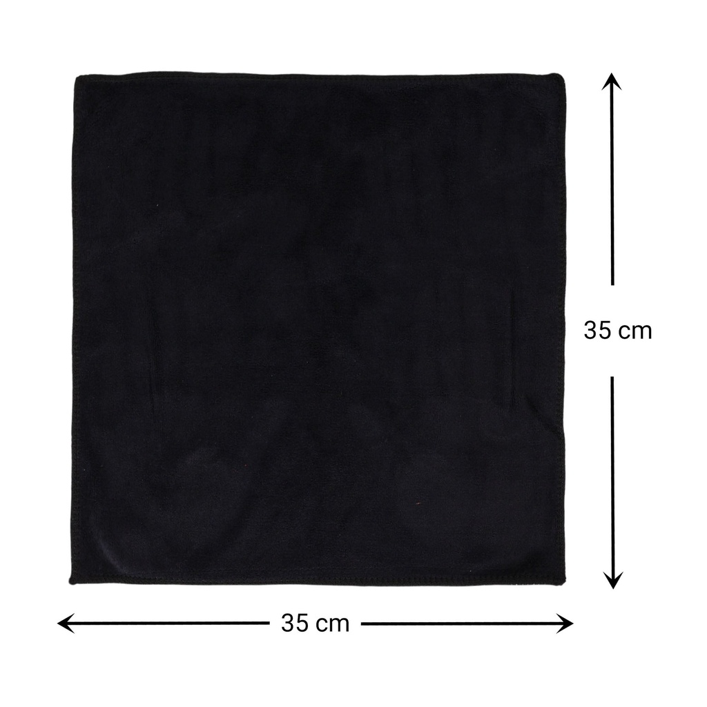 Bate  Microfibre Face Towel 35x35cm Schwarz 12pcs