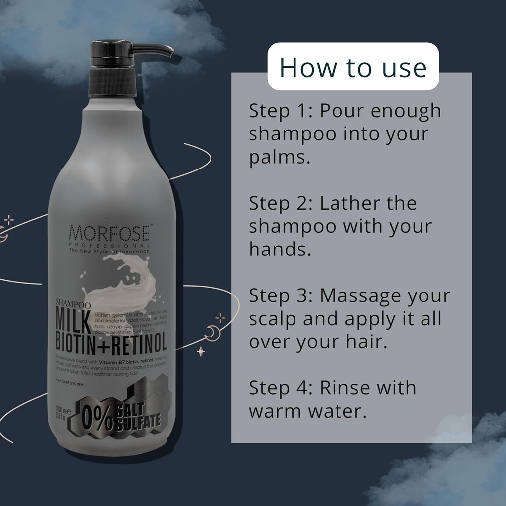 Morfose Milk Biotin + Retinol  Shampoo 1000ml