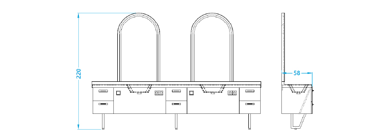 Dune Single Hairdressing Station