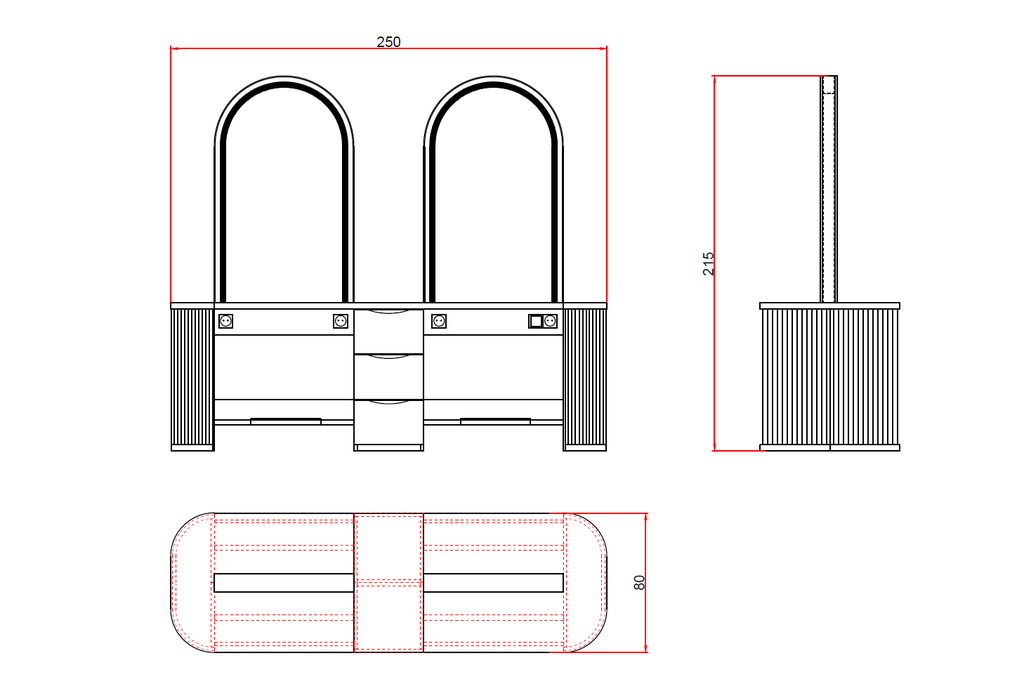 Alpeda-Melina Double Island - Hairdresser Counter