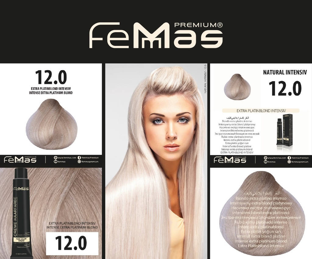 FemMas Haarfarbe Intensives extra Platinblond (12.0) 100ml