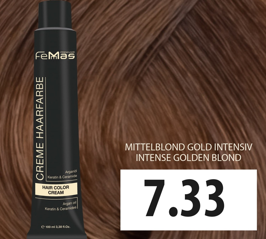 FemMas Haarfarbe Mıttelblond Gold Intensiv (7.33) 100ml