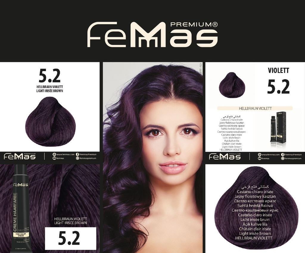 FemMas Haarfarbe Hellbraun Vıolett (5.2) 100ml