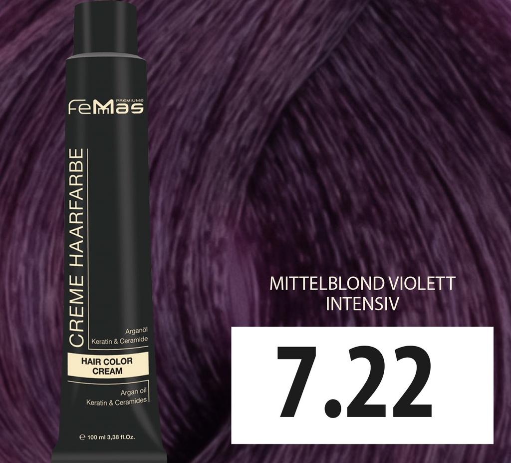 FemMas Haarfarbe Mıttelblond Vıolett Intensıv (7.22) 100ml