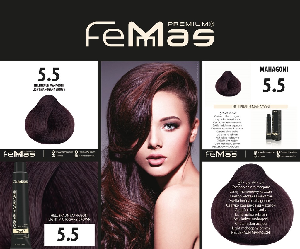 FemMas Haarfarbe Hellbraun Mahagonı (5.5) 100ml