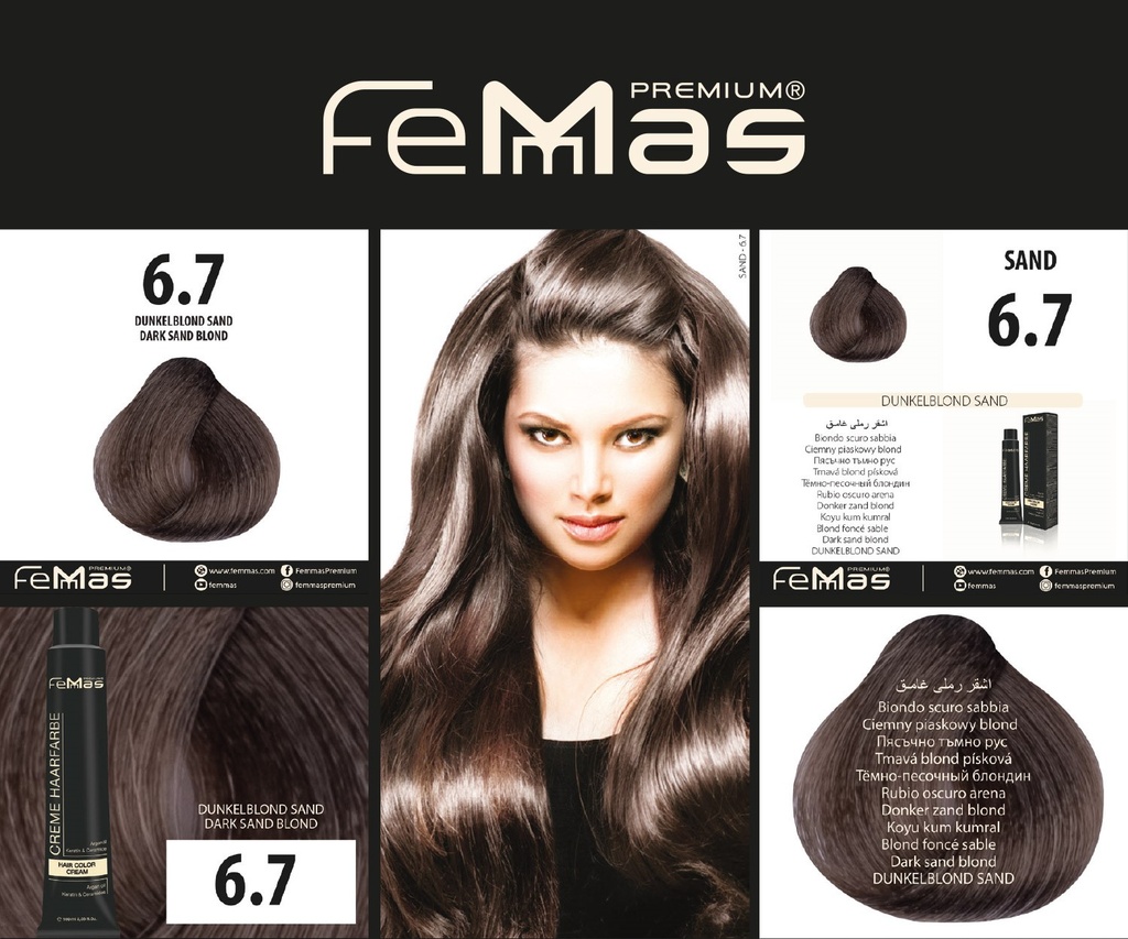 FemMas Haarfarbe Dunkelblond Sand (6.7) 100ml