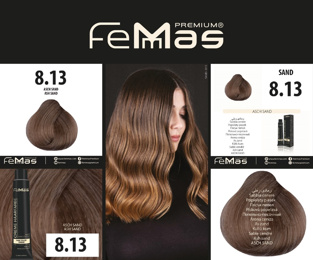 FemMas Haarfarbe Asch Sand (8.13) 100ml