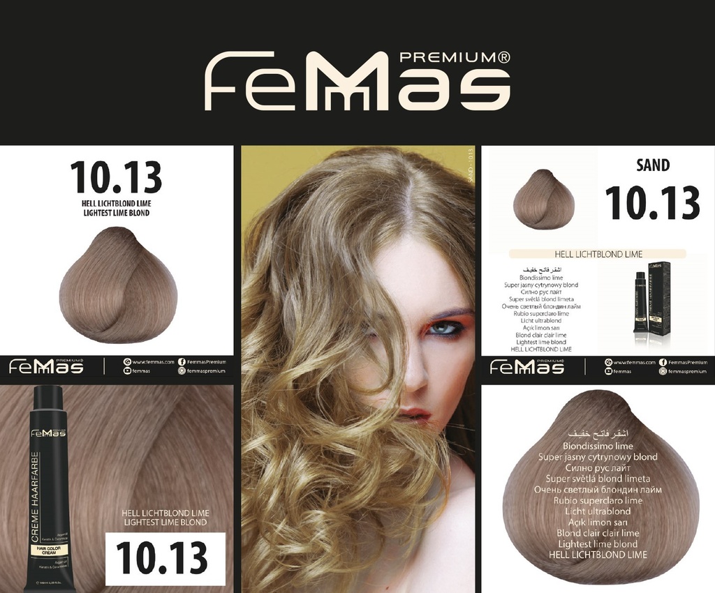 FemMas Haarfarbe Hell Lıchtblond Lıme (10.13) 100ml