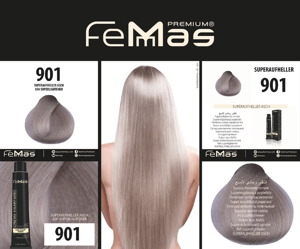 FemMas Haarfarbe Superaufheller Asch (901) 100ml