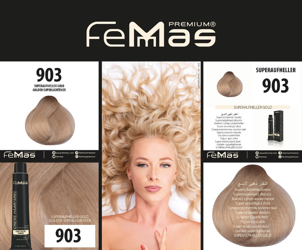 FemMas Haarfarbe Superaufheller Gold (903) 100ml