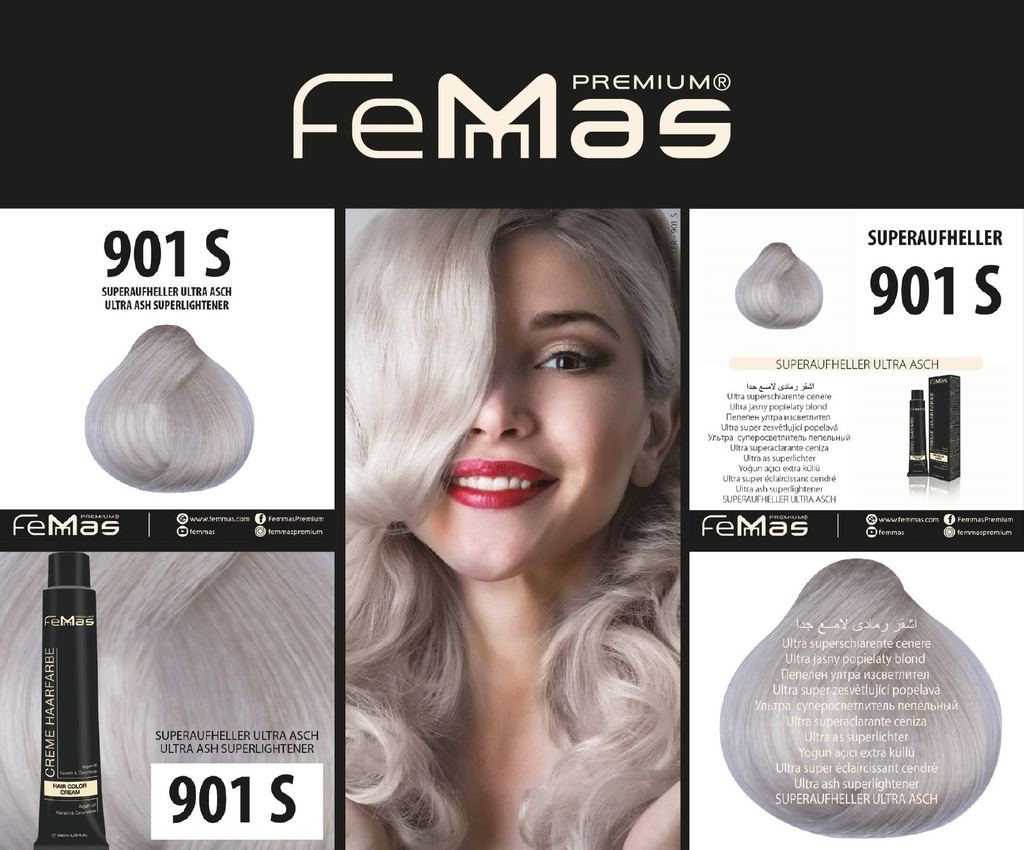 FemMas Haarfarbe Superaufheller Ultra Asch (901S) 100ml