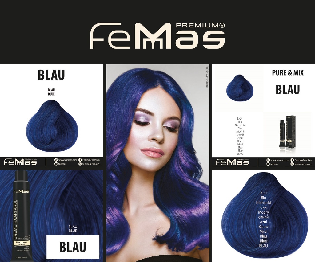 FemMas Haarfarbe Pure & Mix (Blau) 100ml