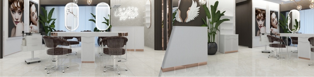 Alpeda Roza Double Island Damen Friseur Spiegel