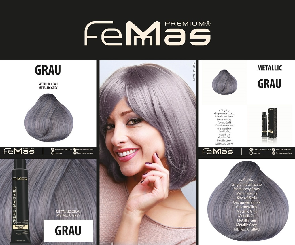 FemMas Haarfarbe Metallıc (Grau) 100ml