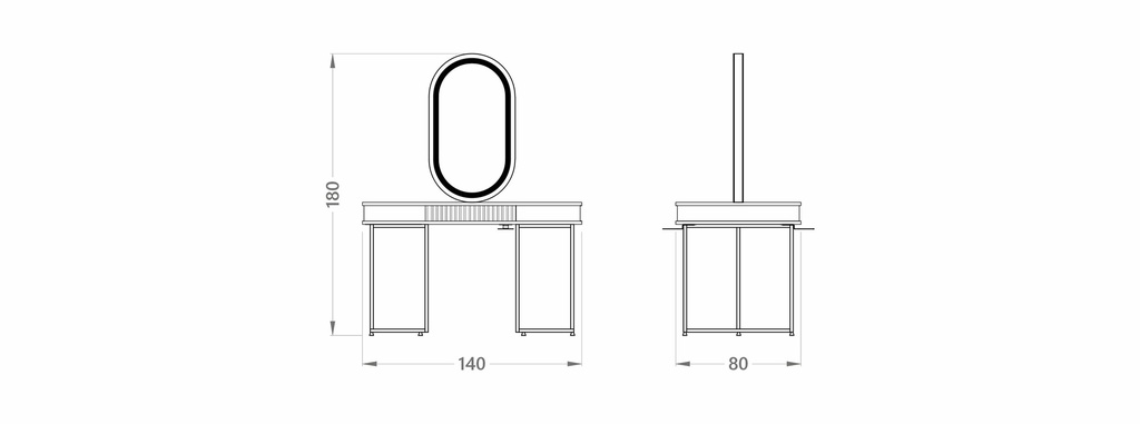 Alpeda Roza Island Damen Friseur Spiegel