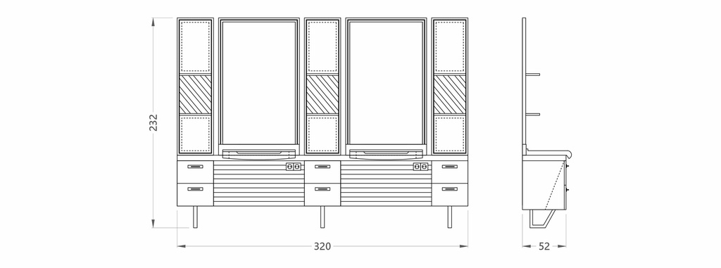 Alpeda Ceramix Barber Herren Bedienungsplätze