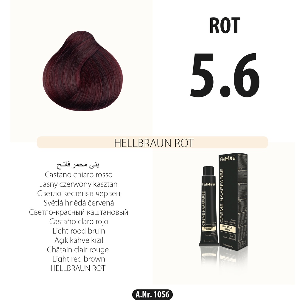 Femmas (5.6) Coloration Cheveux Châtain Clair Rouge 100ml