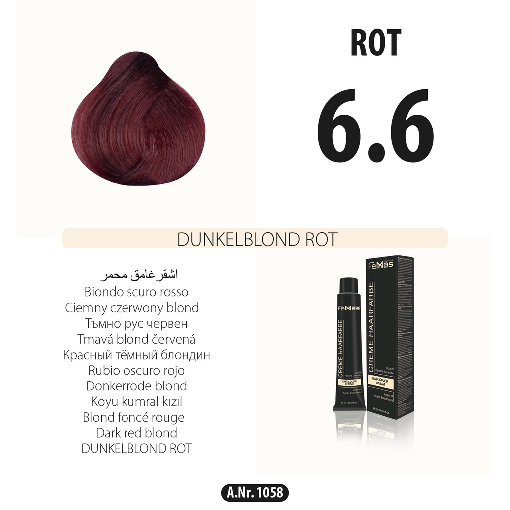 Femmas (6.6) Tinta per capelli Biondo Scuro Rosso 100ml