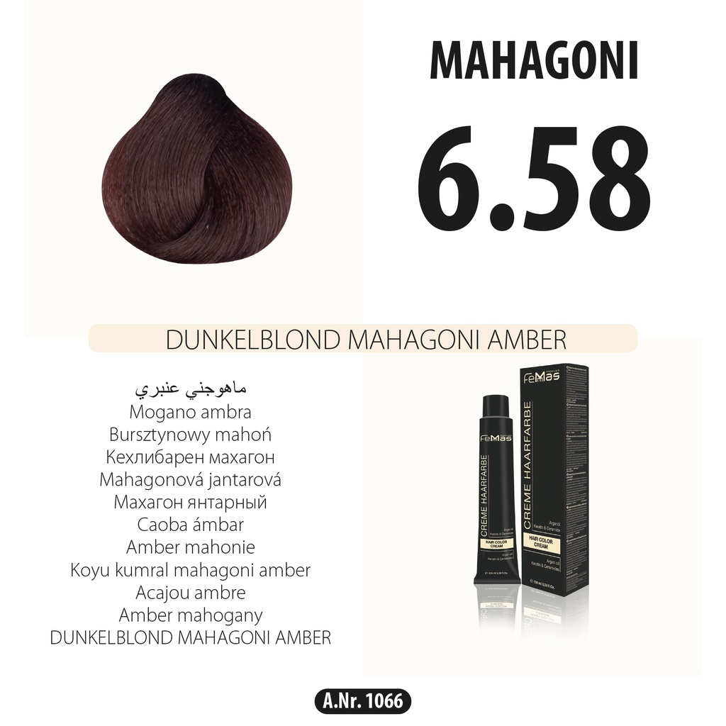 Femmas (6.58) Coloration Cheveux Blond Foncé Acajou Ambre 100ml