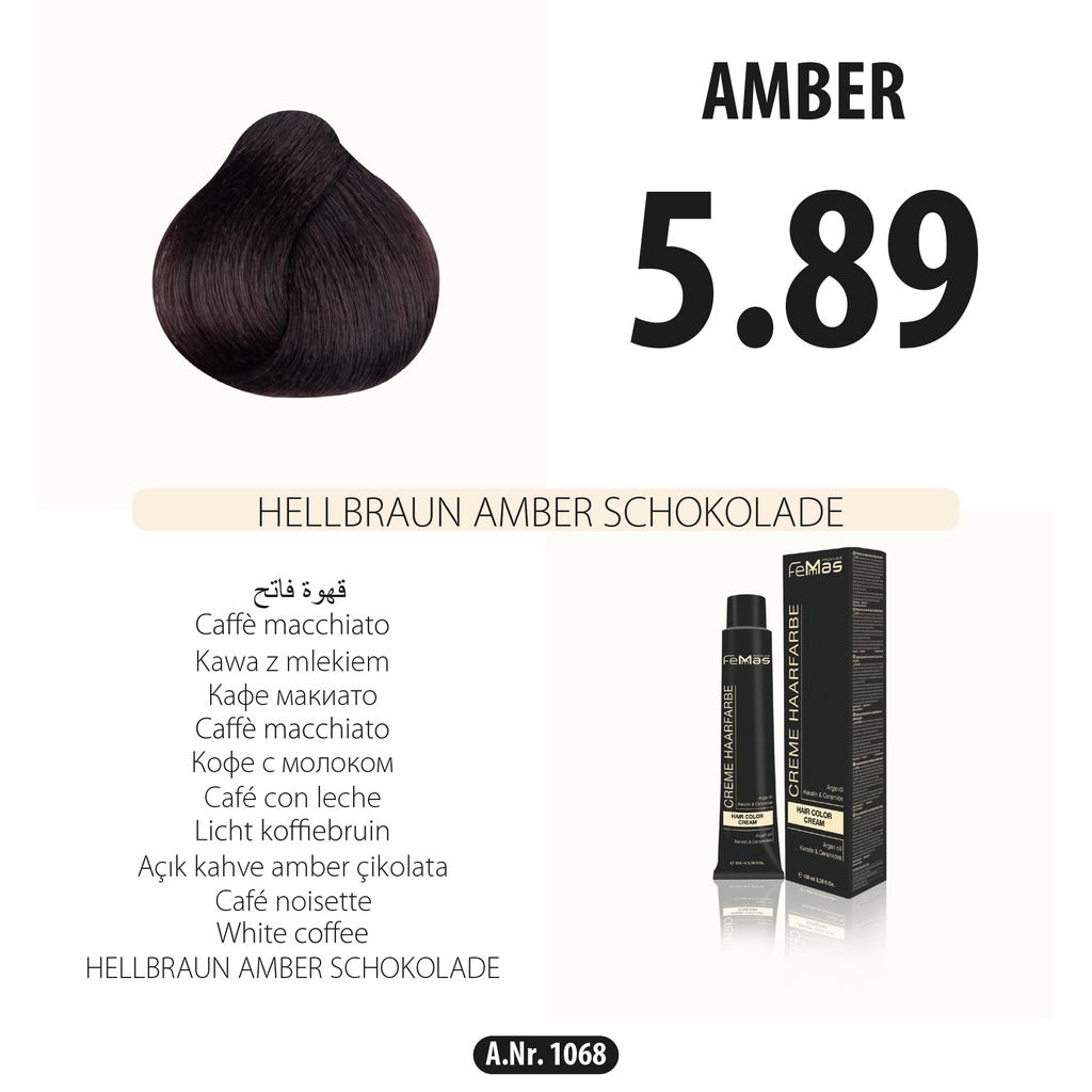(5.89) Hair Color Light Brown Amber Chocolate 100ml