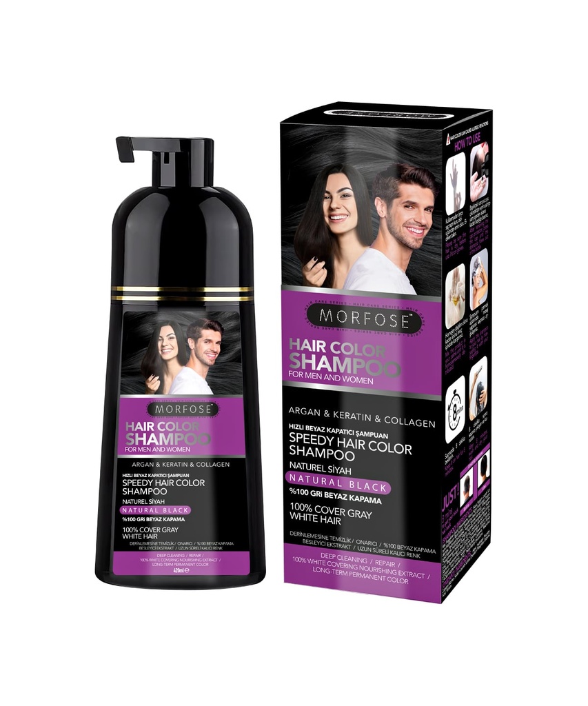 Morfose Hair Color Schwarz Shampoo 420ml