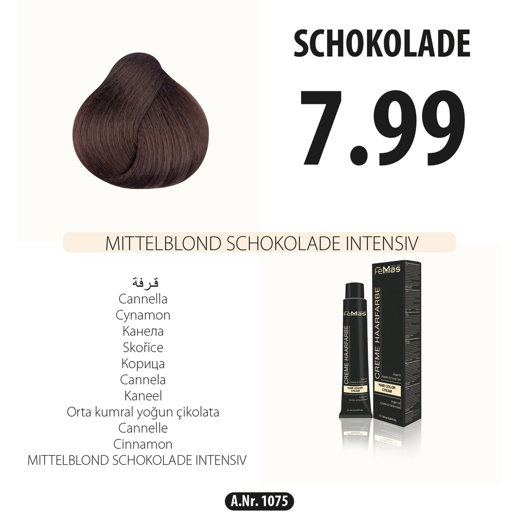 Femmas (7.99) Hair Color Medium Blonde Chocolate Intense 100ml