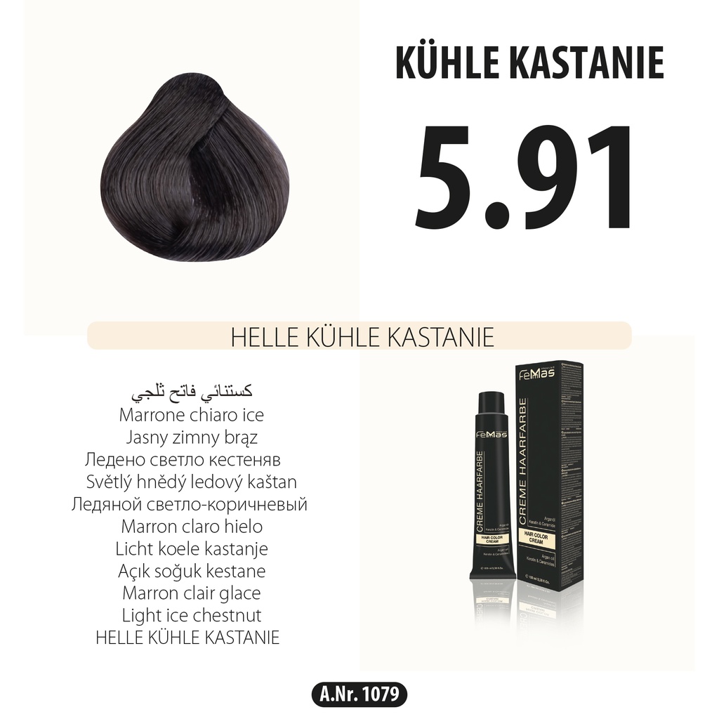Femmas (5.91) Haarfarbe Helle Kühle Kastanie 100ml