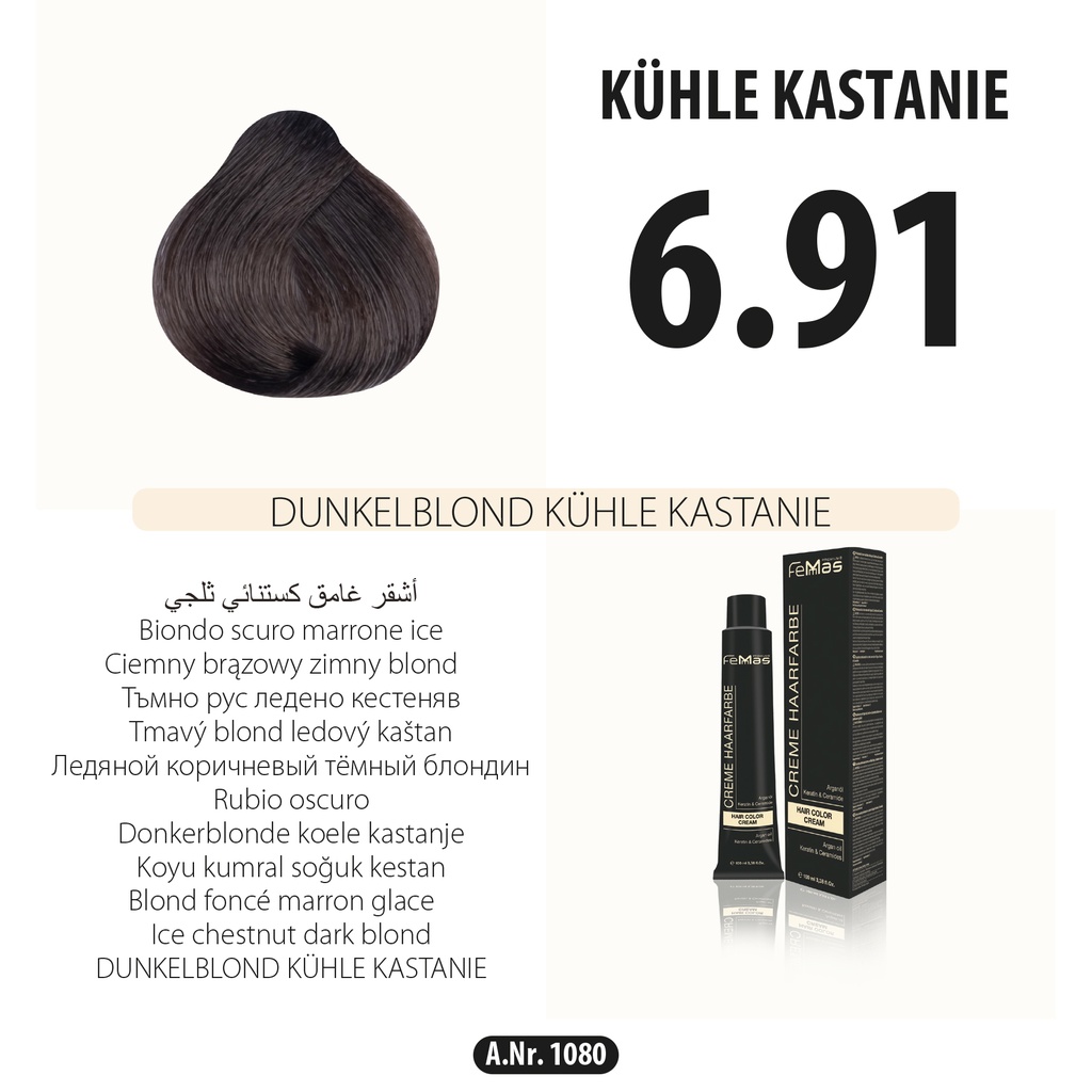 Femmas (6.91) Tinta per capelli Biondo scuro Castano freddo 100ml