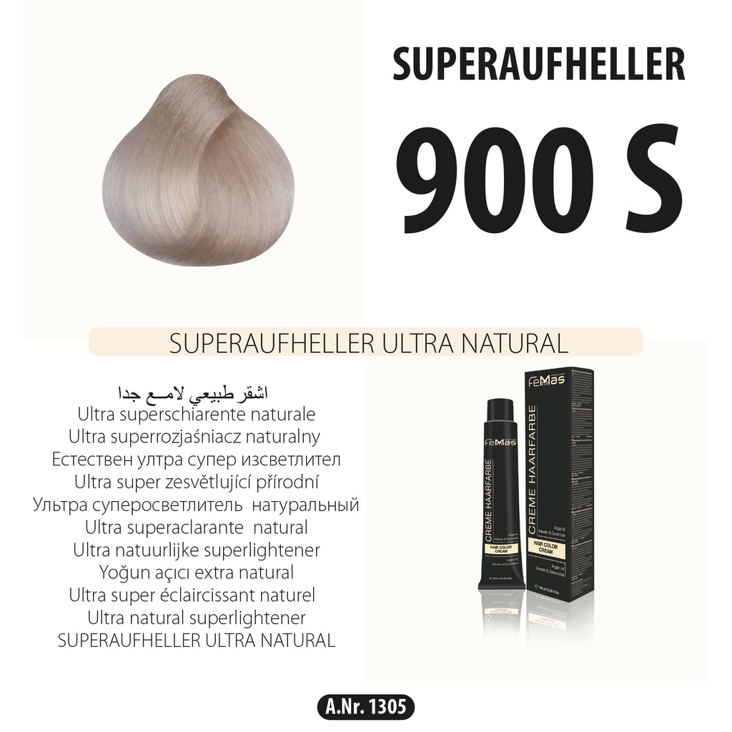 (900S) Hair Color Super Lightener Ultra Natural 100ml
