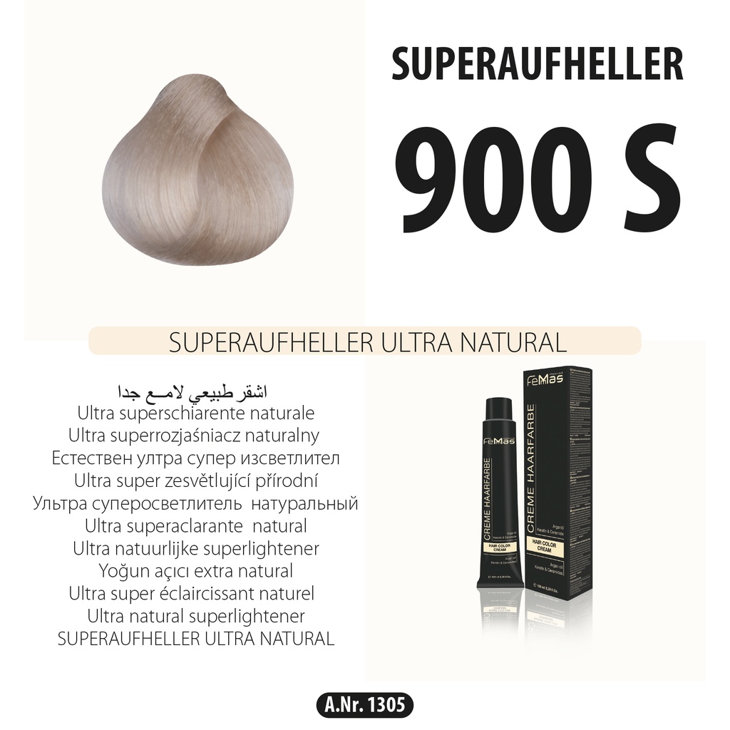 Femmas (900S) Colore dei capelli Super Lightener Ultra Natural 100ml